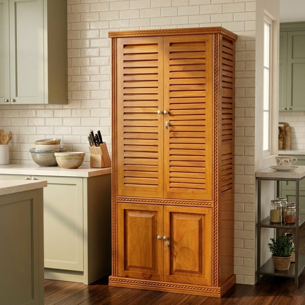 Modern Wooden Oven Rack with Open Shelves | Multi-Tier Kitchen Organizer