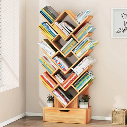 W Shape Large Bookshelf For Home and Office