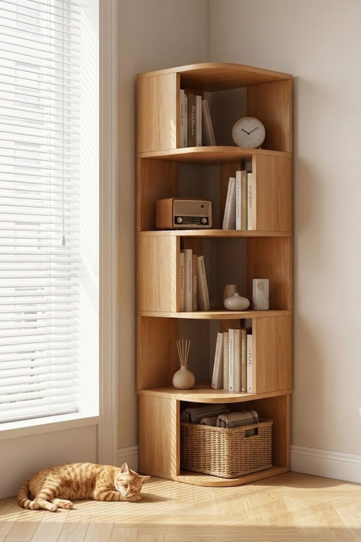Wooden Corner Bookshelf for your beautiful home & office