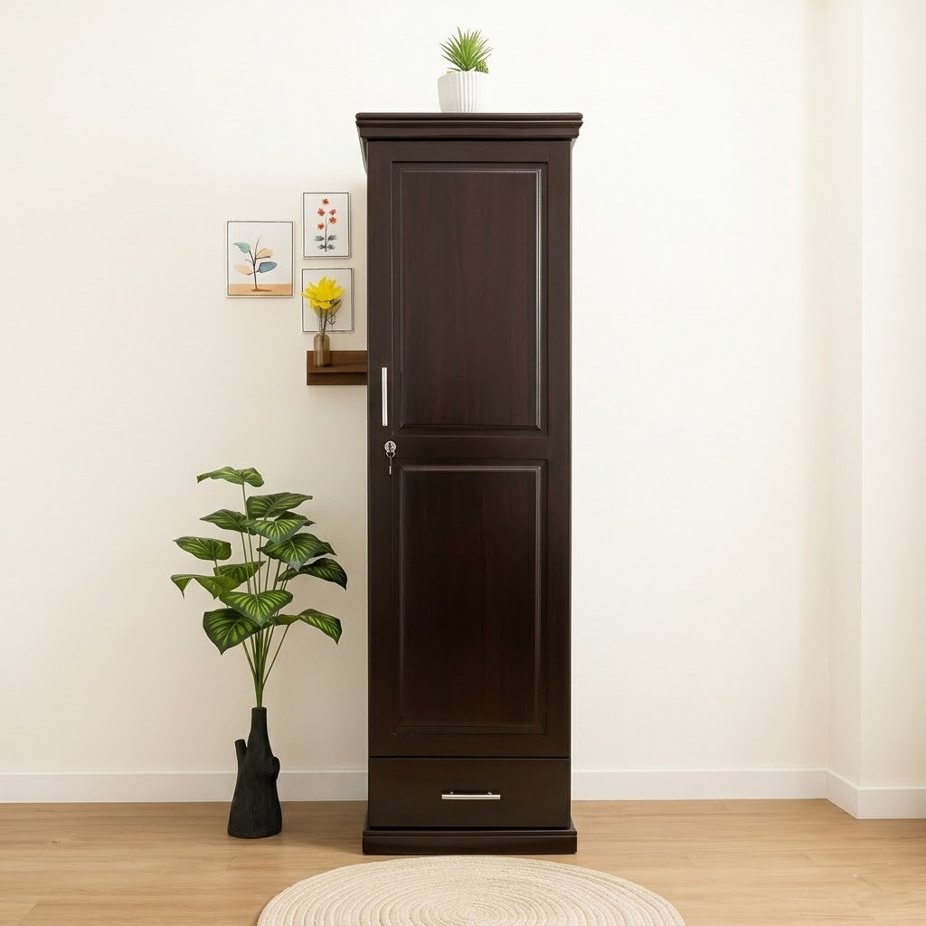 Wooden Single Door Wardrobe | Minimalist Single Door Almira