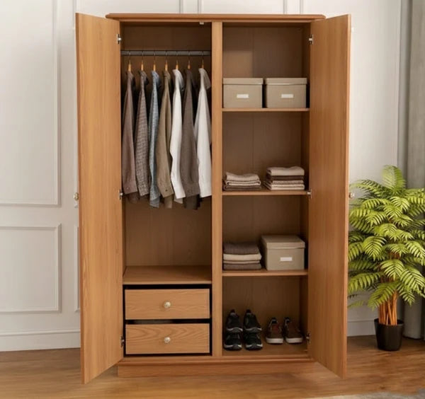 Modern Wooden Double Door Almira for Bedroom