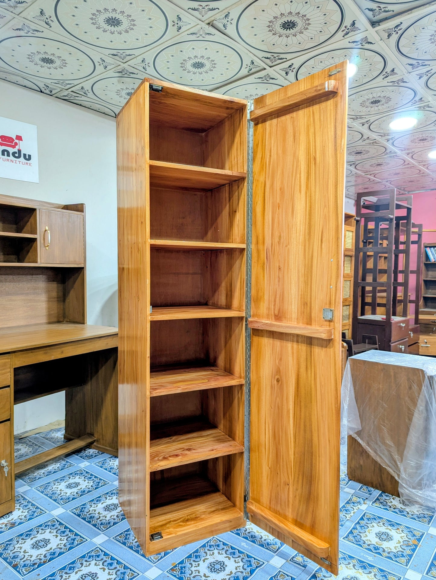 Wooden Single Door Wardrobe | Minimalist Single Door Almira