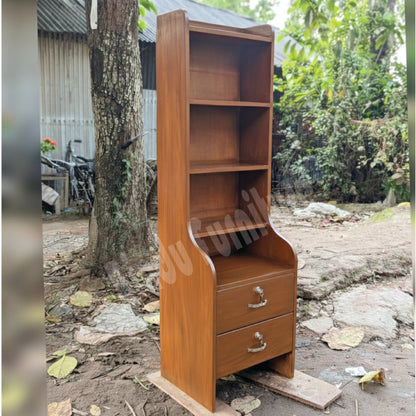 Side Tables for Living Room with 2 Drawers and Open Storage | Compartment for Bedroom | Bookcase for Bedroom | Rustic Bedside Tables for Bedroom, Living Room