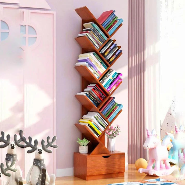 Wooden Tree Shape Bookshelf For Office/Home