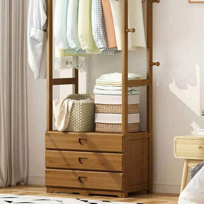 Wooden Multi Layer Alna Witn 8 Side Hook And 3 Drawers For Bedroom