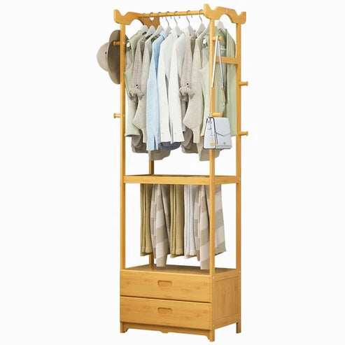 Wooden Multi Layer Alna Witn 8 Side Hook And 2 Drawers For Bedroom