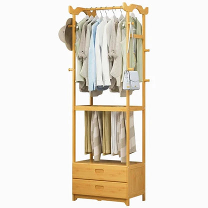 Wooden Multi Layer Alna Witn 8 Side Hook And 2 Drawers For Bedroom