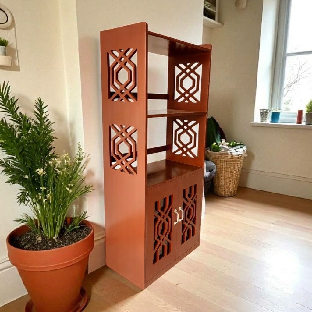 Modern Wooden Oven Rack with Open Shelves | Multi-Tier Kitchen Organizer