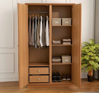 Modern Wooden Double Door Almira for Bedroom