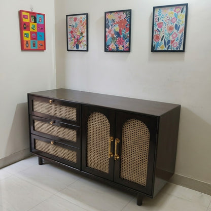 Royal Cane Cabinet – Premium Mahogany Storage Cabinet