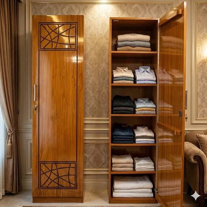 Wooden Single Door Wardrobe | Minimalist Single Door Almira