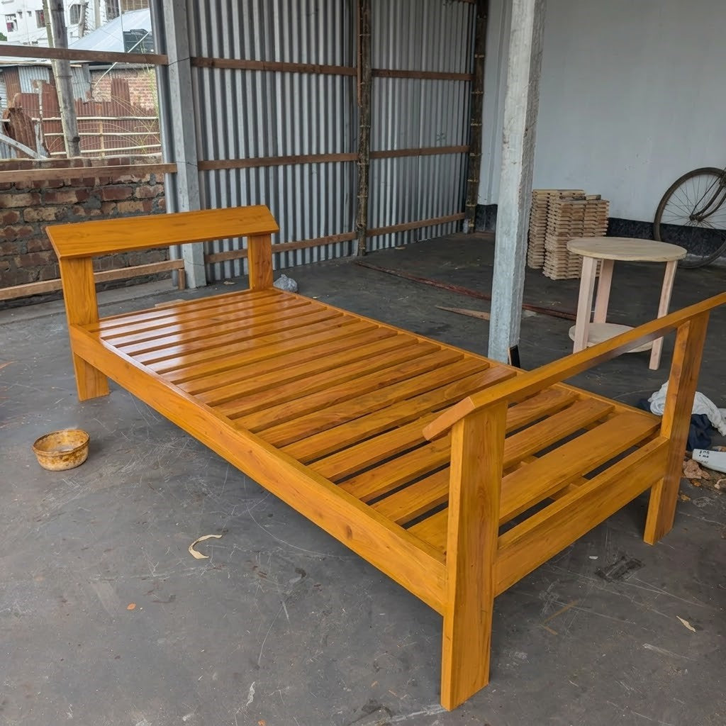 Premium Mahogany Single Bed | Strong Build, Elegant Comfort