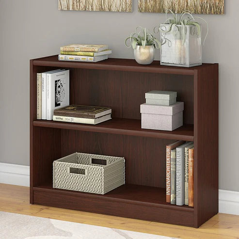 Small 2 Shelf Bookshelf for Home Office and Living Room