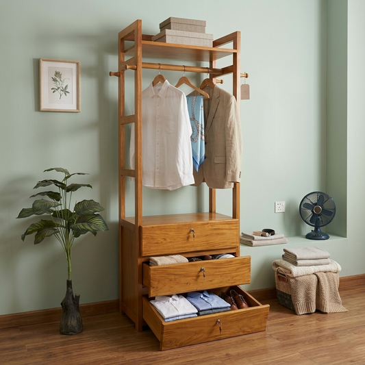 3 Drawer Wooden Alna – Solid Mahogany Stylish & Space-Saving Storage