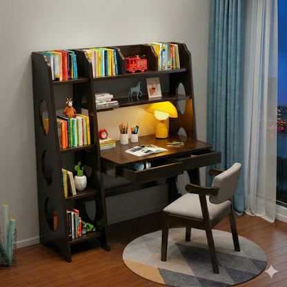 Smart Study Starts Here! Premium Wooden Reading Table with Chair | Comfortable & Durable Study Solution