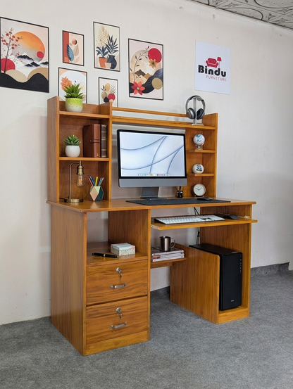 Study And Computer Desk Combined With Bookshelves