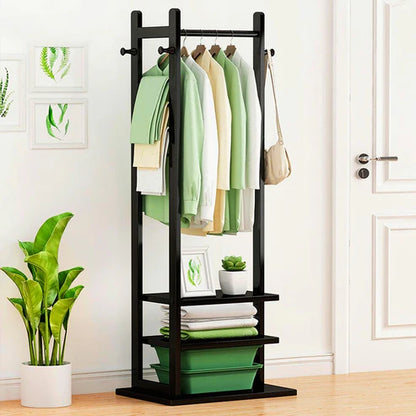 Wooden Multi Layer Alna With 3 Side Hook And 2 Shelf For Bedroom| wooden cloth stand