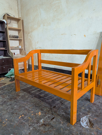 Wooden 2 Seater Sofa | Modern Minimal Living Room Sofa (Without Foam)