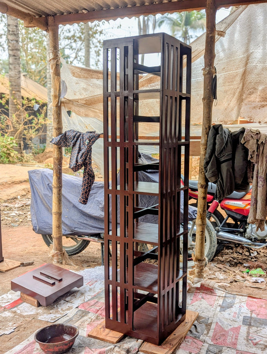 360° Rotating Mahogany Bookshelf