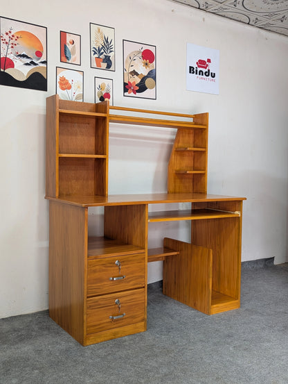 Study And Computer Desk Combined With Bookshelves