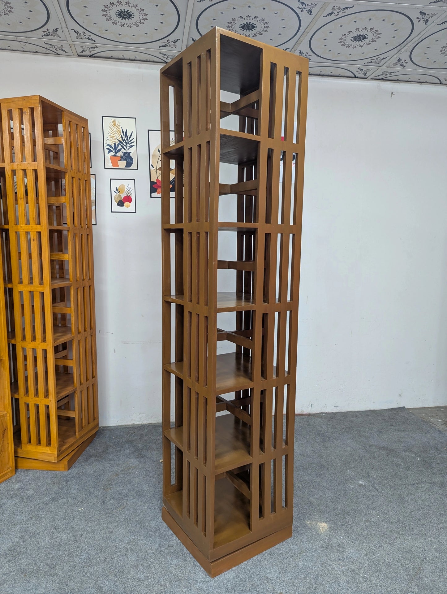360° Rotating Mahogany Bookshelf