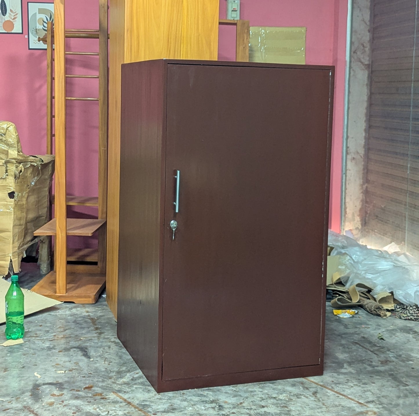 Wooden Rotating Shoe Rack Cabinet with Door | Space Saving Corner Shoe Organizer