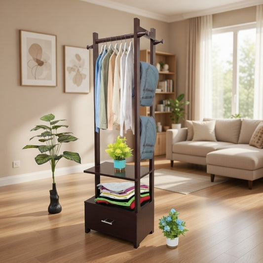 Wooden Multi Layer Alna Witn 3 Side Hook And 1 Drawer For Bedroom | Wooden stylish Alna