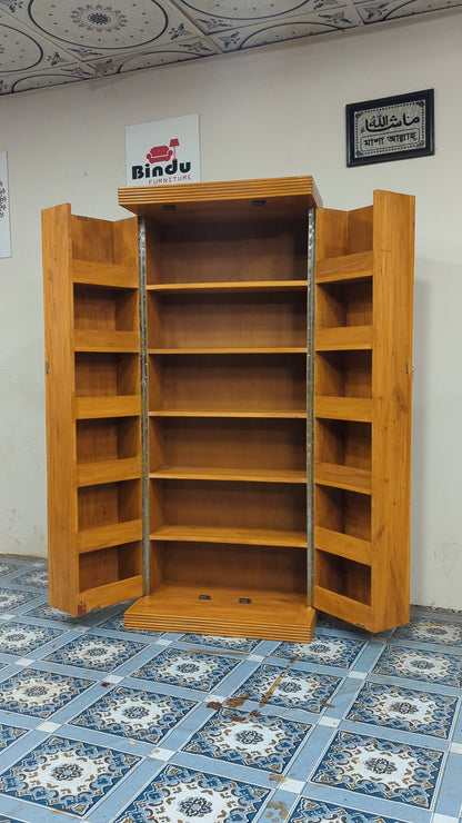 Modern Mahogany Wood Multi-Tier Display Rack