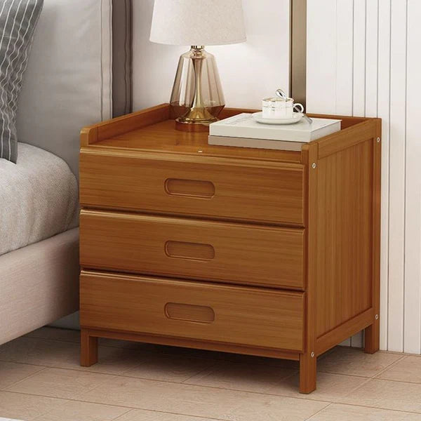 Modern Stylish Wooden Bedside Table With 3 Storage