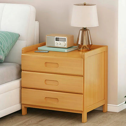 Modern Stylish Wooden Bedside Table With 3 Storage
