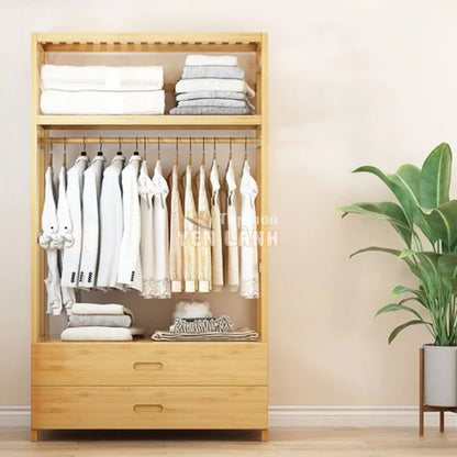 Modern Wooden Garments Stand with Drawers