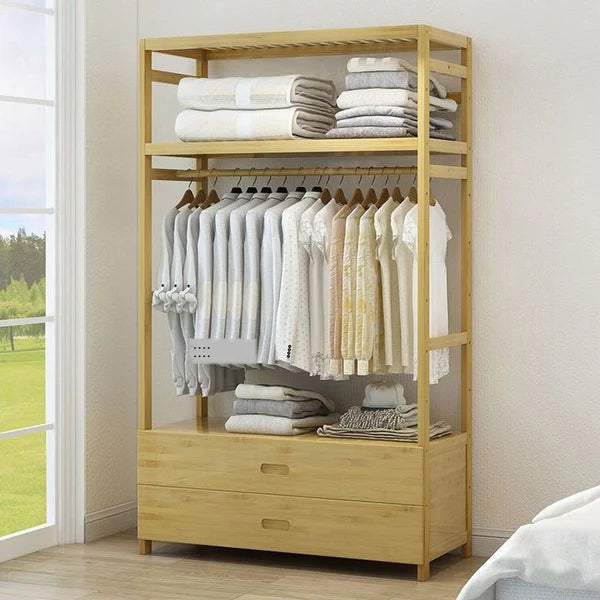 Modern Wooden Garments Stand with Drawers