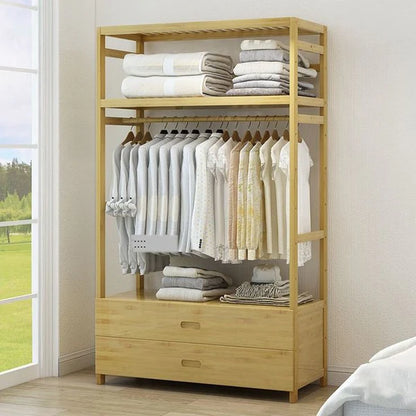 Modern Wooden Garments Stand with Drawers