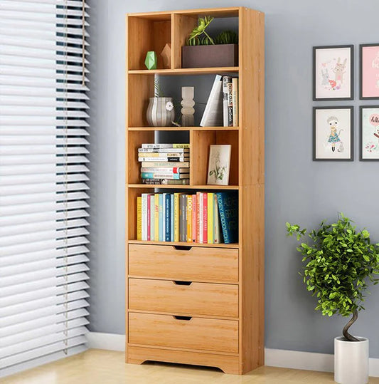 Luxury Wooden Bookshelf with 3 Drawer