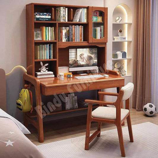 Study And Computer Desk Combined With Bookshelves
