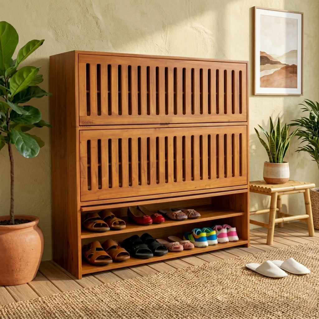 Thumbnail 0 Sliding Panel Door Shoe Rack Cabinet | Modern Entryway Shoe Organizer