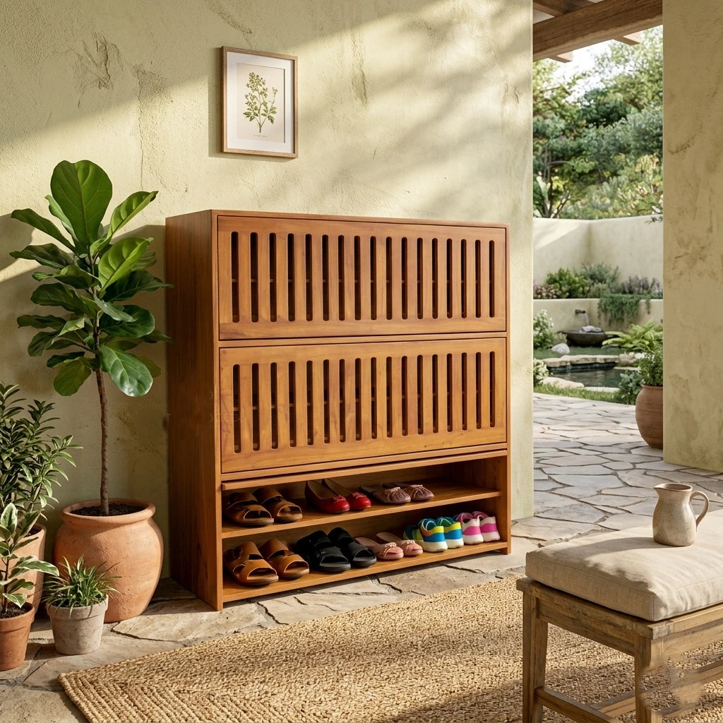 Thumbnail 0 Sliding Panel Door Shoe Rack Cabinet | Modern Entryway Shoe Organizer